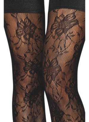 Bas autofixant fantaisie noir - DG0543BLK